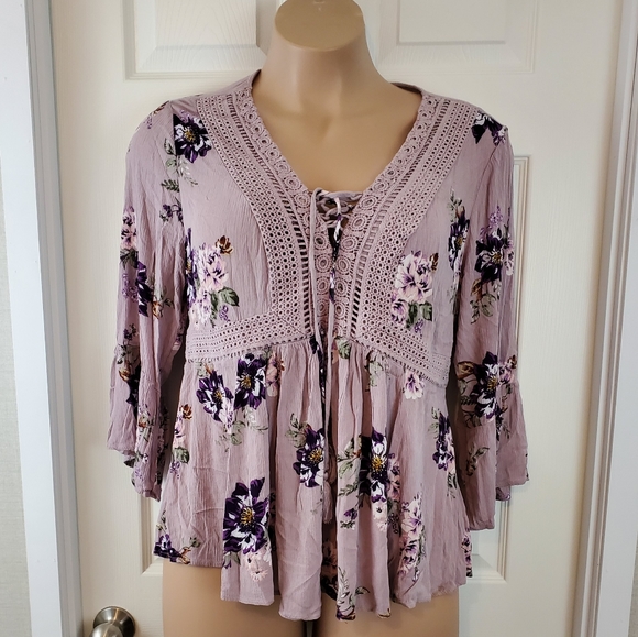 torrid Tops - Torrid Bell Sleeve Floral Top